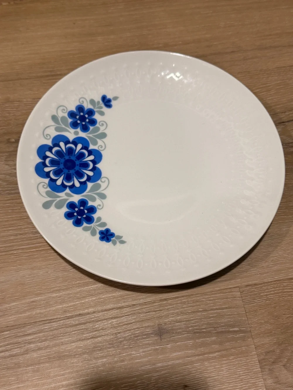 Mitterteich mid century Salad Plates with Blue Floral Accent - Set of 6